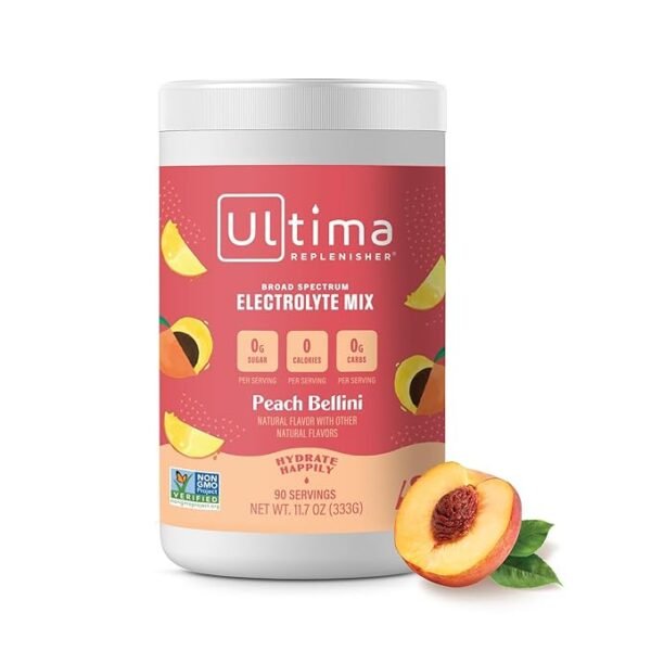 Ultima Replenisher Mocktini Electrolyte Drink Mix – Peach Bellini, 90 Servings