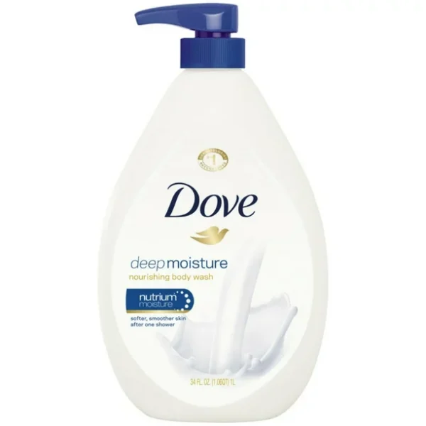 Dove Beauty Body Wash with Pump Deep Moisture Nourishing for Dry Skin – 34 fl oz