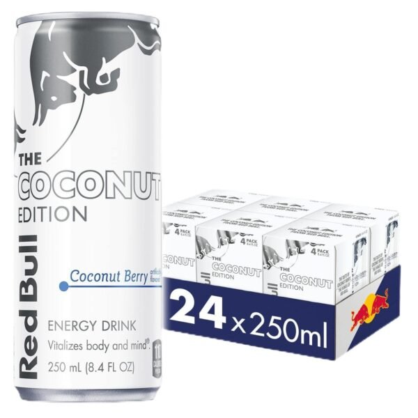 Red Bull Energy Drink, The Coconut Edition, 8.4 Fl Oz, 24Count (6 Pack Of 4), 201.6 Fl Oz